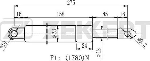Zekkert GF-2274 - Plinski amortizer, prtljaznik/utovarni prostor www.molydon.hr