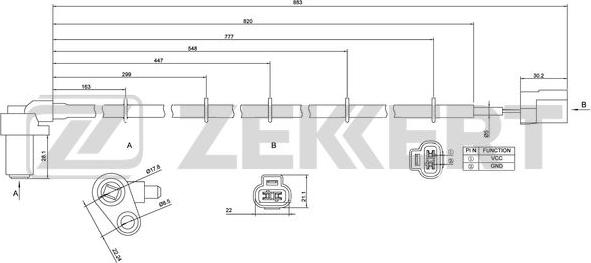 Zekkert SE-6160 - Senzor, broj obrtaja kotača www.molydon.hr