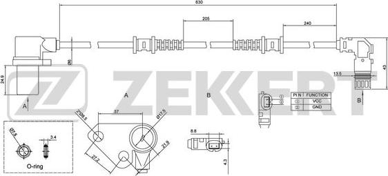 Zekkert SE-6137 - Senzor, broj obrtaja kotača www.molydon.hr