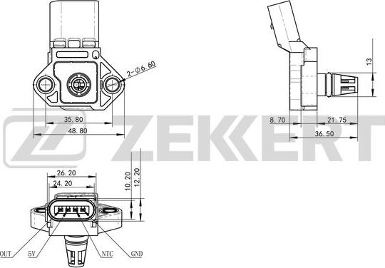 Zekkert SE-1035 - Senzor, pritisak usisne Cijevi www.molydon.hr
