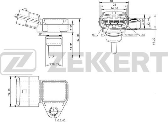 Zekkert SE-1031 - Senzor, pritisak usisne Cijevi www.molydon.hr