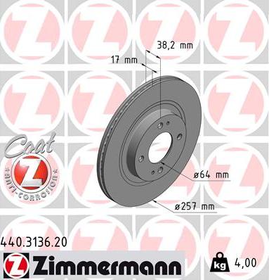 Zimmermann 440.3136.20 - Kočioni disk www.molydon.hr