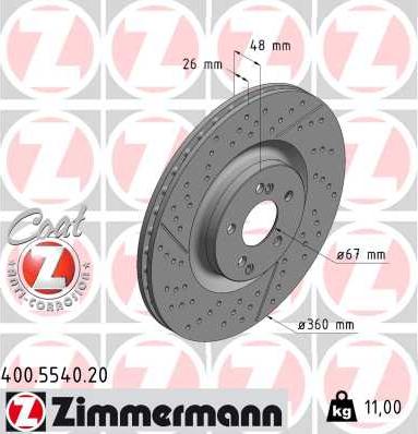 Zimmermann 400.5540.20 - Kočioni disk www.molydon.hr