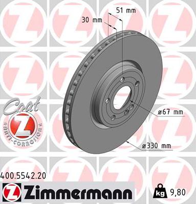 Zimmermann 400.5542.20 - Kočioni disk www.molydon.hr