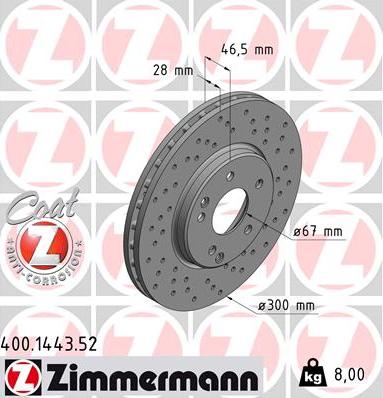 Zimmermann 400.1443.52 - Kočioni disk www.molydon.hr
