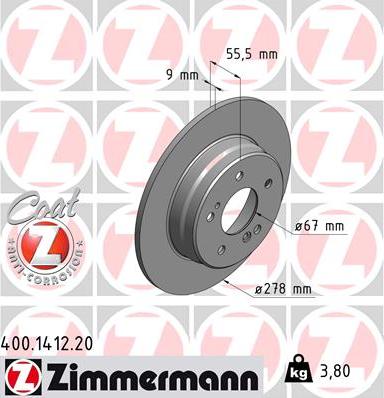 Zimmermann 400.1412.20 - Kočioni disk www.molydon.hr