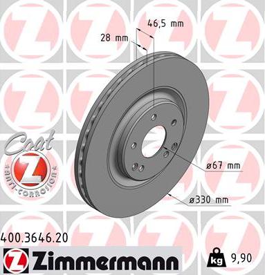 Zimmermann 400.3646.20 - Kočioni disk www.molydon.hr