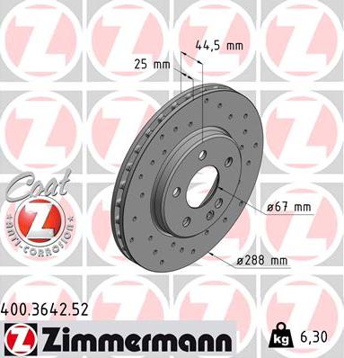 Zimmermann 400.3642.52 - Kočioni disk www.molydon.hr