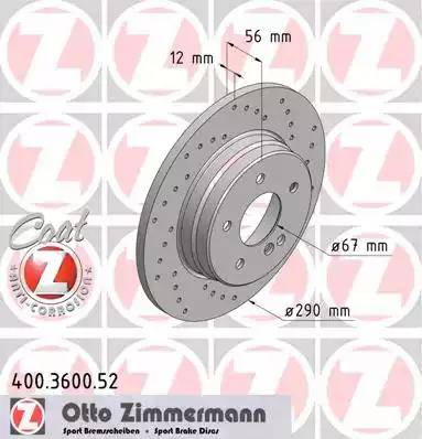 Zimmermann 400.3600.52 - Kočioni disk www.molydon.hr