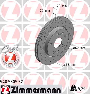Zimmermann 540.5305.52 - Kočioni disk www.molydon.hr