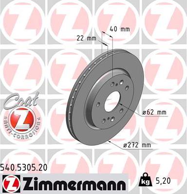 Zimmermann 540.5305.20 - Kočioni disk www.molydon.hr