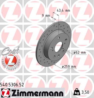 Zimmermann 540.5306.52 - Kočioni disk www.molydon.hr