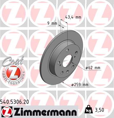 Zimmermann 540.5306.20 - Kočioni disk www.molydon.hr