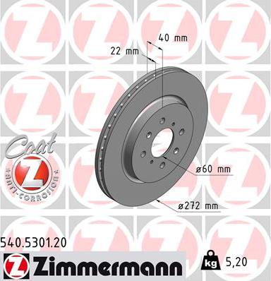 Zimmermann 540.5301.20 - Kočioni disk www.molydon.hr