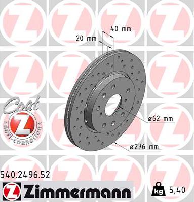 Zimmermann 540.2496.52 - Kočioni disk www.molydon.hr