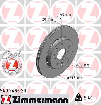 Zimmermann 540.2496.20 - Kočioni disk www.molydon.hr