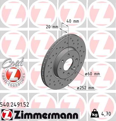 Zimmermann 540.2491.52 - Kočioni disk www.molydon.hr