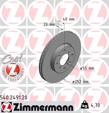 Zimmermann 540.2491.20 - Kočioni disk www.molydon.hr