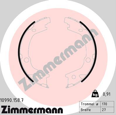 Zimmermann 10990.158.7 - Komplet kočionih obloga, rucna kočnica www.molydon.hr