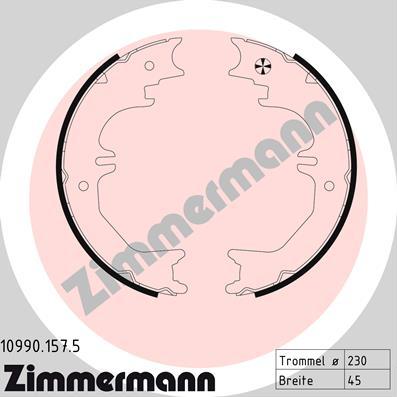 Zimmermann 10990.157.5 - Komplet kočionih obloga, rucna kočnica www.molydon.hr