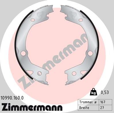 Zimmermann 10990.160.0 - Komplet kočionih obloga, rucna kočnica www.molydon.hr