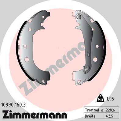 Zimmermann 10990.160.3 - Komplet kočnica, bubanj kočnice www.molydon.hr