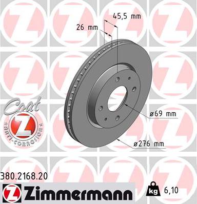 Zimmermann 380.2168.20 - Kočioni disk www.molydon.hr