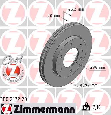Zimmermann 380.2172.20 - Kočioni disk www.molydon.hr