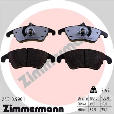 Zimmermann 24310.990.1 - Komplet Pločica, disk-kočnica www.molydon.hr