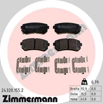 Zimmermann 24320.155.2 - Komplet Pločica, disk-kočnica www.molydon.hr