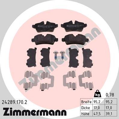 Zimmermann 24289.170.2 - Komplet Pločica, disk-kočnica www.molydon.hr