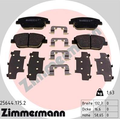 Zimmermann 25644.175.2 - Komplet Pločica, disk-kočnica www.molydon.hr