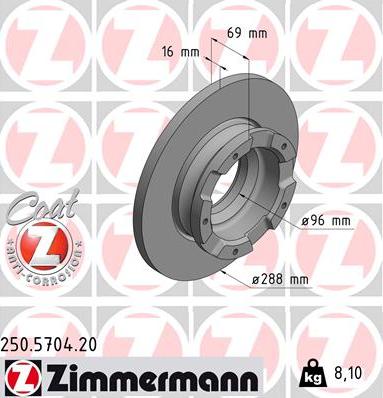 Zimmermann 250.5704.20 - Kočioni disk www.molydon.hr