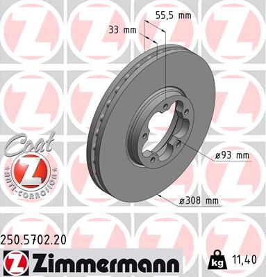 Zimmermann 250.5702.20 - Kočioni disk www.molydon.hr