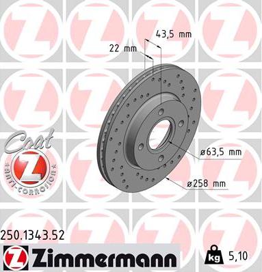 Zimmermann 250.1343.52 - Kočioni disk www.molydon.hr