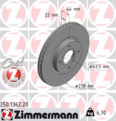 Zimmermann 250.1362.20 - Kočioni disk www.molydon.hr