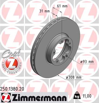 Zimmermann 250.1380.20 - Kočioni disk www.molydon.hr