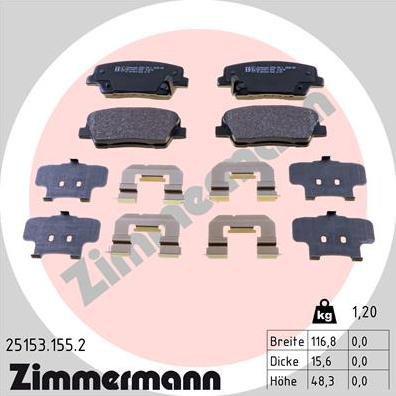 Zimmermann 25153.155.2 - Komplet Pločica, disk-kočnica www.molydon.hr