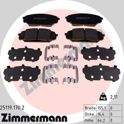 Zimmermann 25119.170.2 - Komplet Pločica, disk-kočnica www.molydon.hr