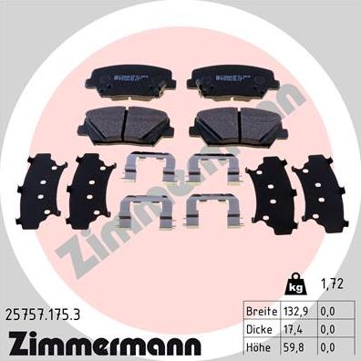Zimmermann 25757.175.3 - Komplet Pločica, disk-kočnica www.molydon.hr