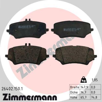 Zimmermann 26402.150.1 - Komplet Pločica, disk-kočnica www.molydon.hr