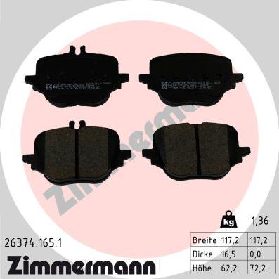 Zimmermann 26374.165.1 - Komplet Pločica, disk-kočnica www.molydon.hr