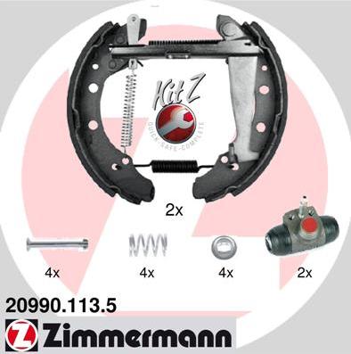 Zimmermann 20990.113.5 - Komplet kočnica, bubanj kočnice www.molydon.hr