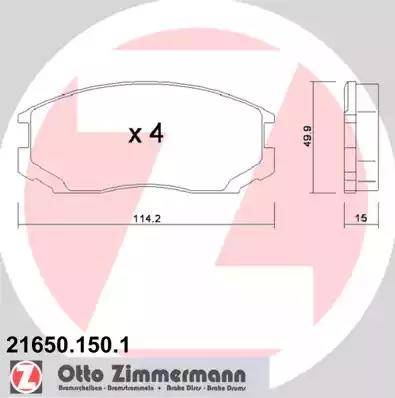Zimmermann 21650.150.1 - Komplet Pločica, disk-kočnica www.molydon.hr