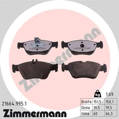 Zimmermann 21664.995.1 - Komplet Pločica, disk-kočnica www.molydon.hr