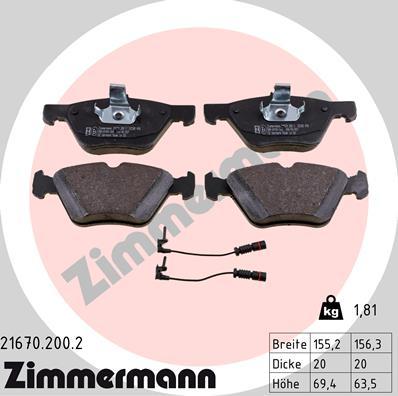 Zimmermann 21670.200.2 - Komplet Pločica, disk-kočnica www.molydon.hr