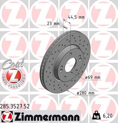 Zimmermann 285.3527.52 - Kočioni disk www.molydon.hr
