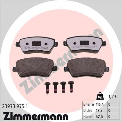 Zimmermann 23973.975.1 - Komplet Pločica, disk-kočnica www.molydon.hr