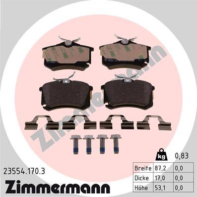 Zimmermann 23554.170.3 - Komplet Pločica, disk-kočnica www.molydon.hr