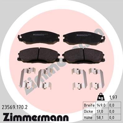 Zimmermann 23569.170.2 - Komplet Pločica, disk-kočnica www.molydon.hr